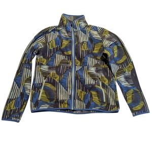 REI Co-op HIKE Trailmade Blue Green Geo Print Full Zip Fleece Jacket Women's, L
